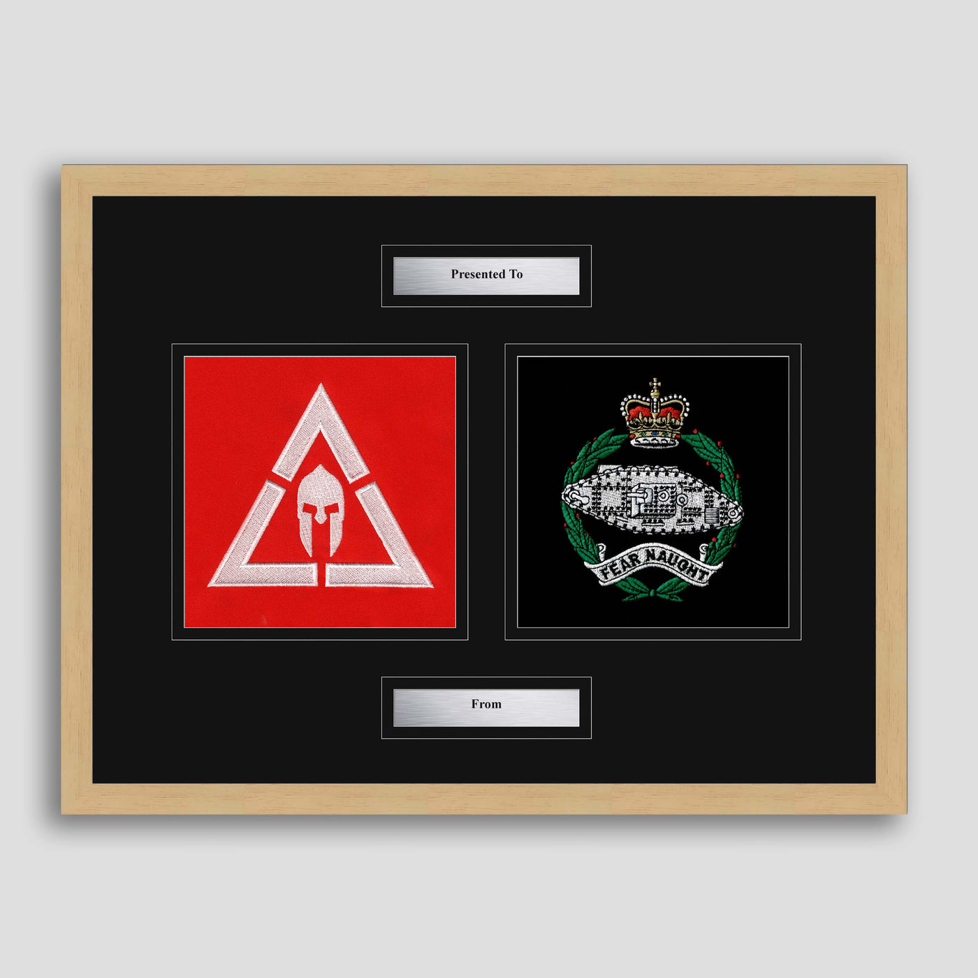 Royal Tank Regiment & Ajax Squadron Framed Military Embroidery Presentation