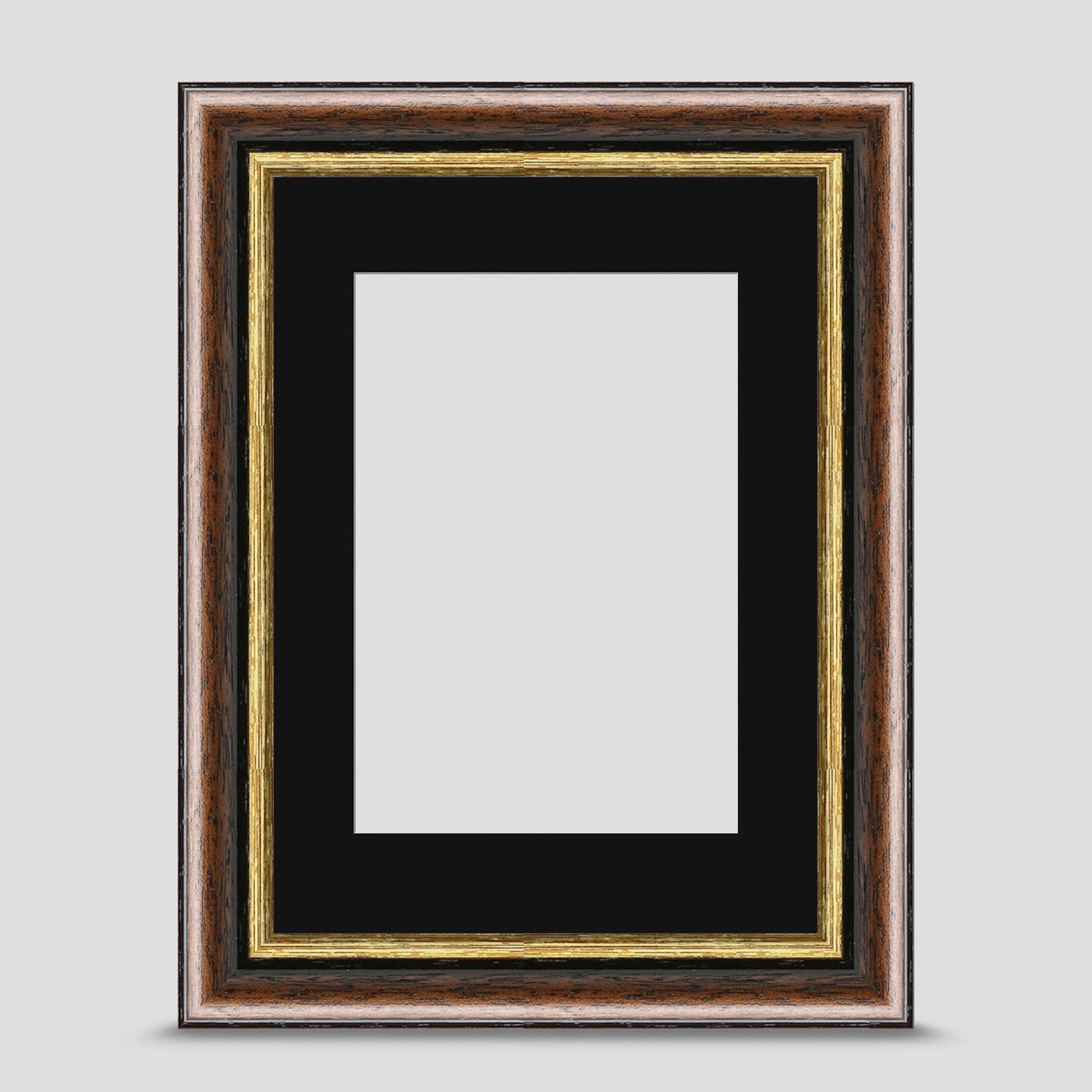 7x5 Brown & Gold Picture Frame with a 5x3.5 Mount