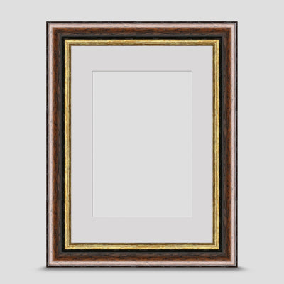 7x5 Brown & Gold Picture Frame with a 5x3.5 Mount