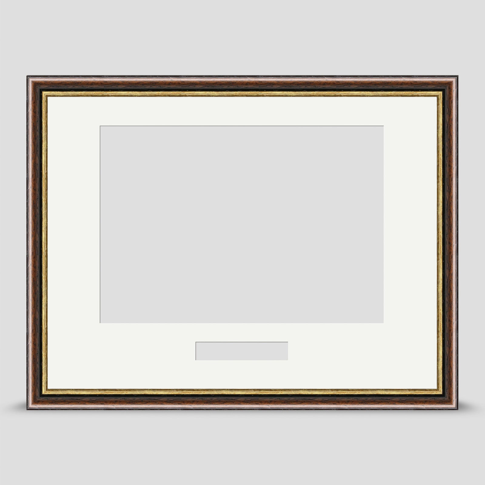Classic Brown & Gold Picture Frame Including a A4 Mount & Text Box