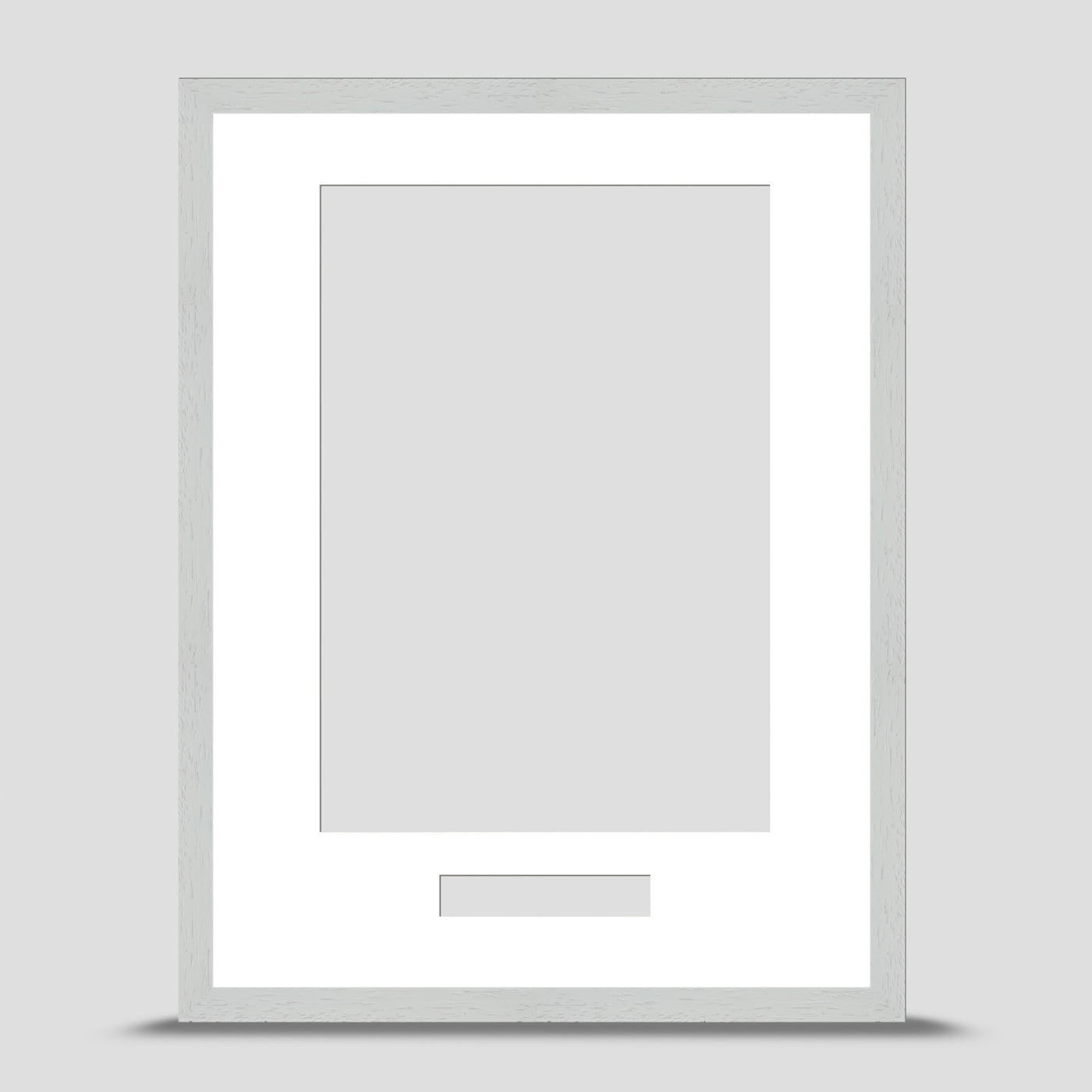 16x12 Classic White Picture Frame Including a A4 Mount with text box - Landscape