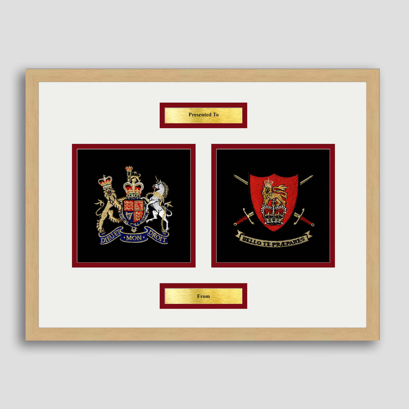 WO1 (RSM) Rank & Army Training Centre Framed Military Embroidery Presentation