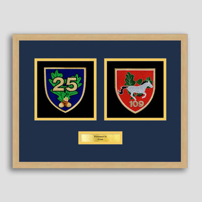 25 Royal Logistic Corps & 109 Sqn Framed Military Embroidery Presentation