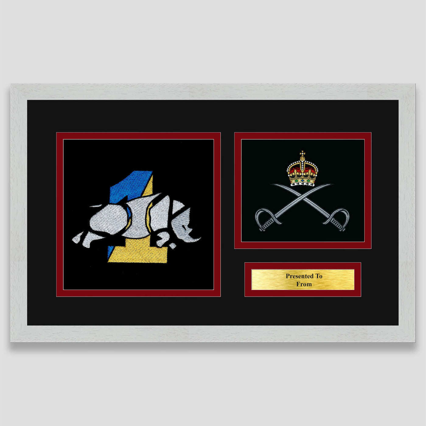 1 Royal Logistics Corps & Royal Army Physical Training Corps Framed Military Embroidery Presentation