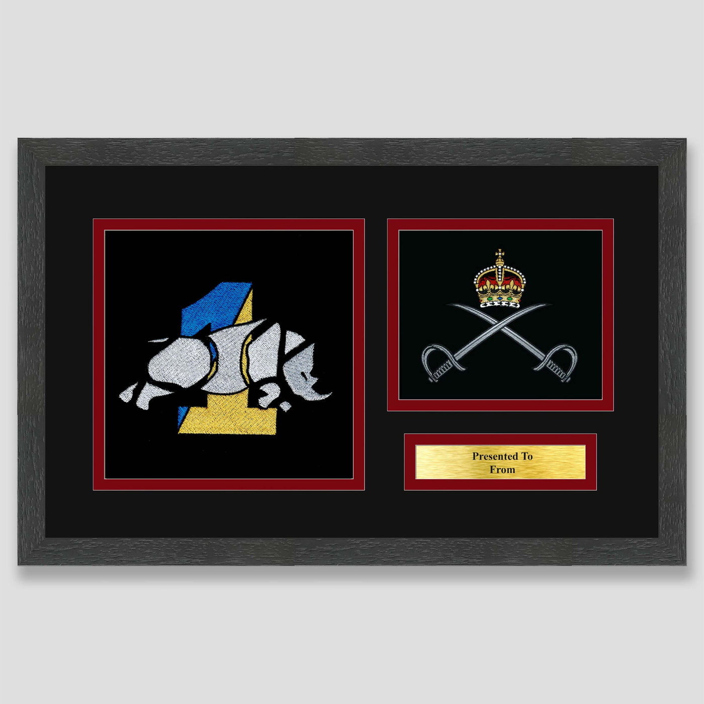 1 Royal Logistics Corps & Royal Army Physical Training Corps Framed Military Embroidery Presentation