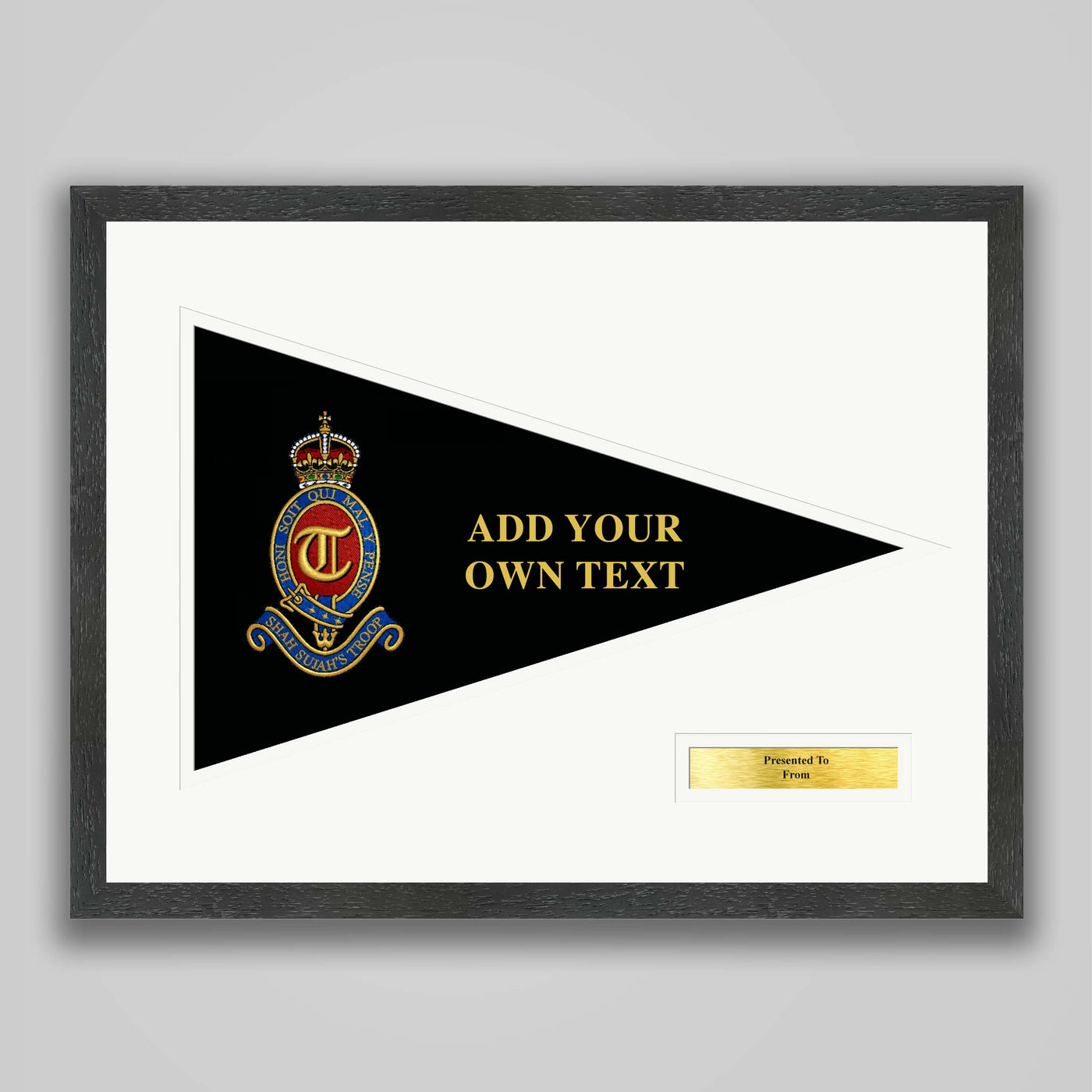 T Battery (Shah Sujah's Troop) 12 Regiment Royal Artillery Embroidered Pennant Presentation