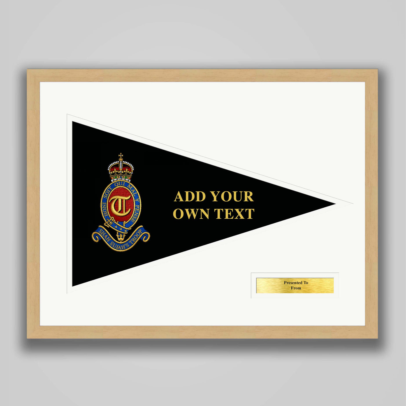 T Battery (Shah Sujah's Troop) 12 Regiment Royal Artillery Embroidered Pennant Presentation