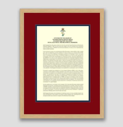 Long Service & Good Conduct Citation Frame - Double mounted