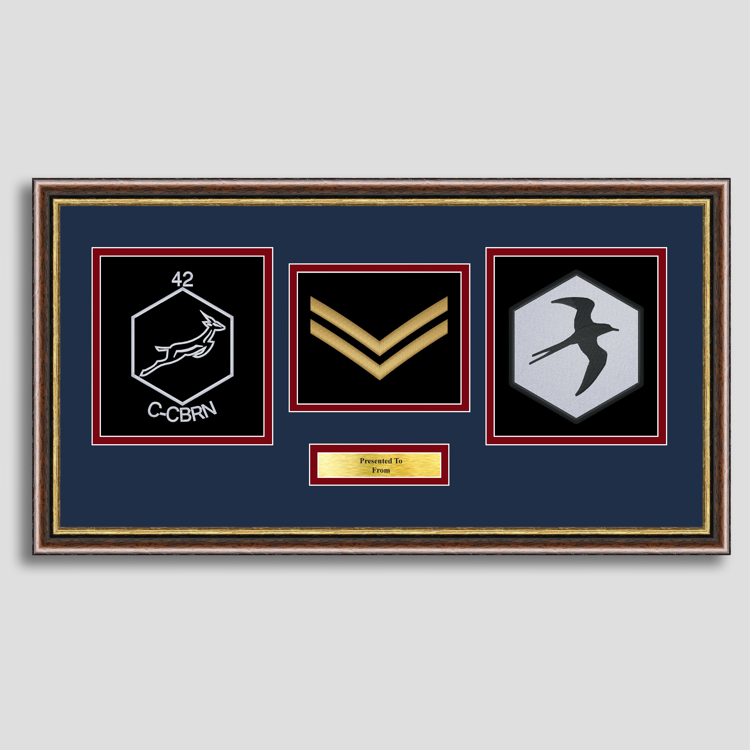 42 Fd Sqn C-CBRN & 28 Engineer Regiment Crest with Rank Insignia Embro ...