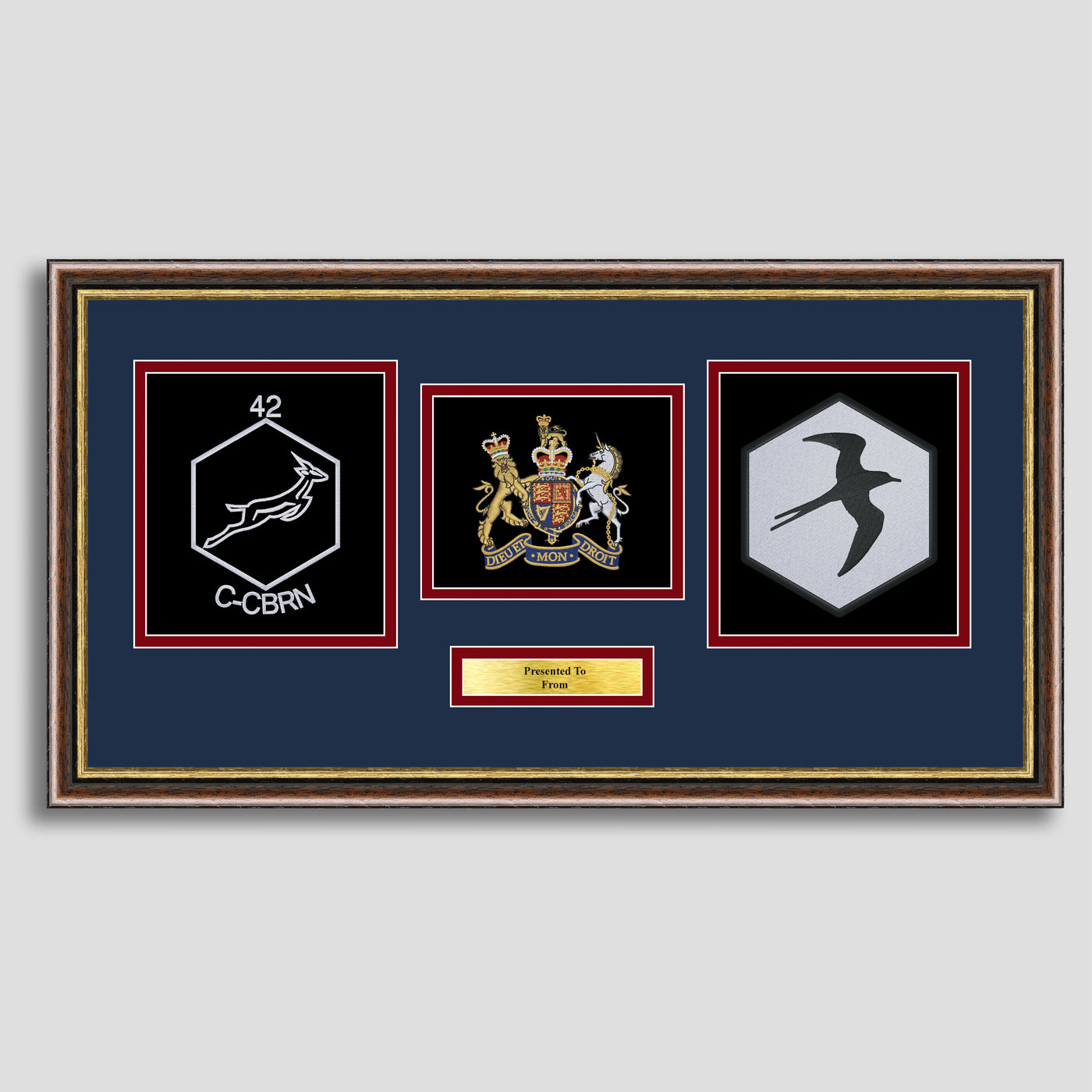 42 Fd Sqn C-CBRN & 28 Engineer Regiment Crest with Rank Insignia Embro ...