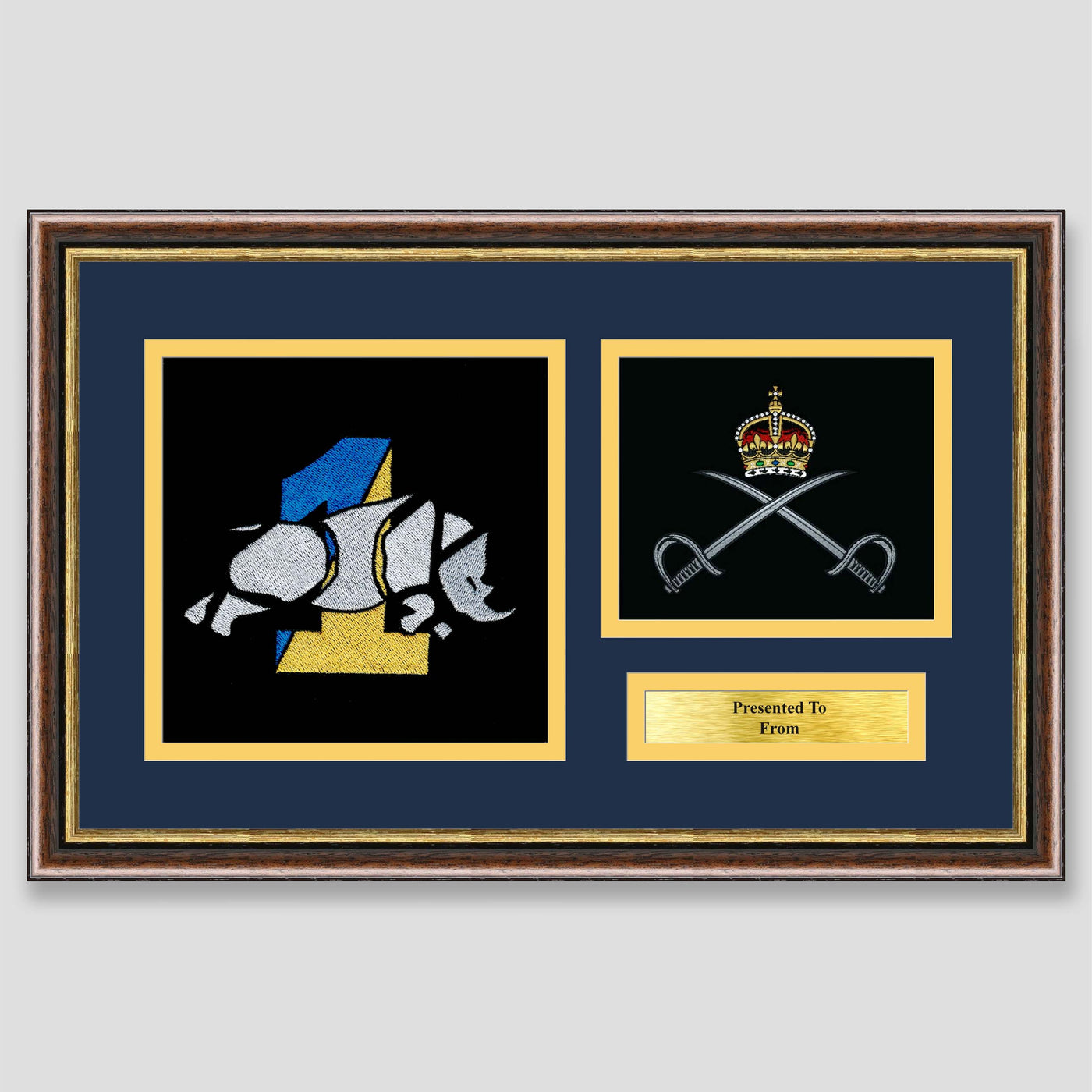 1 Royal Logistics Corps & Royal Army Physical Training Corps Framed Military Embroidery Presentation