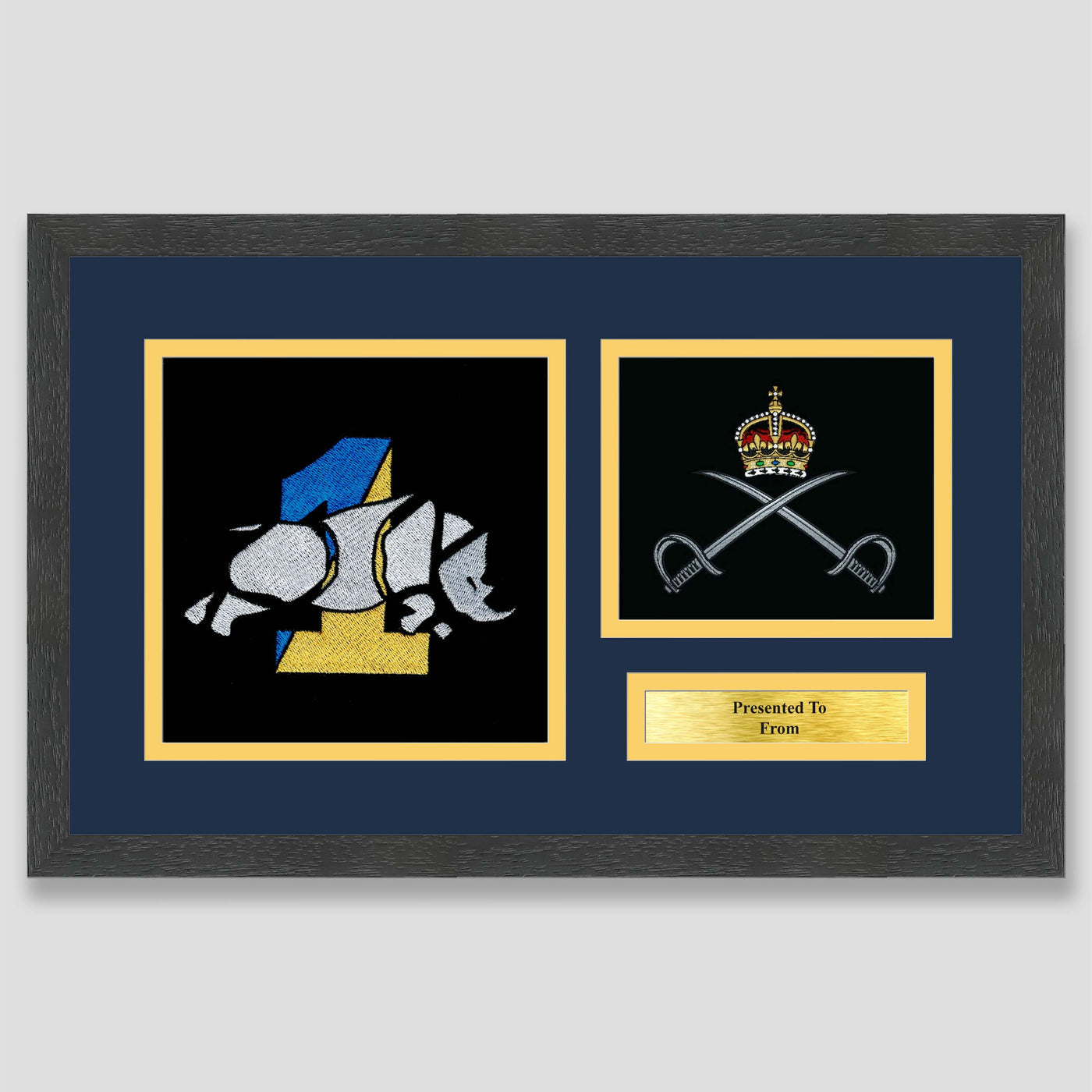 1 Royal Logistics Corps & Royal Army Physical Training Corps Framed Military Embroidery Presentation