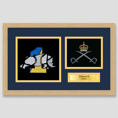 1 Royal Logistics Corps & Royal Army Physical Training Corps Framed Military Embroidery Presentation