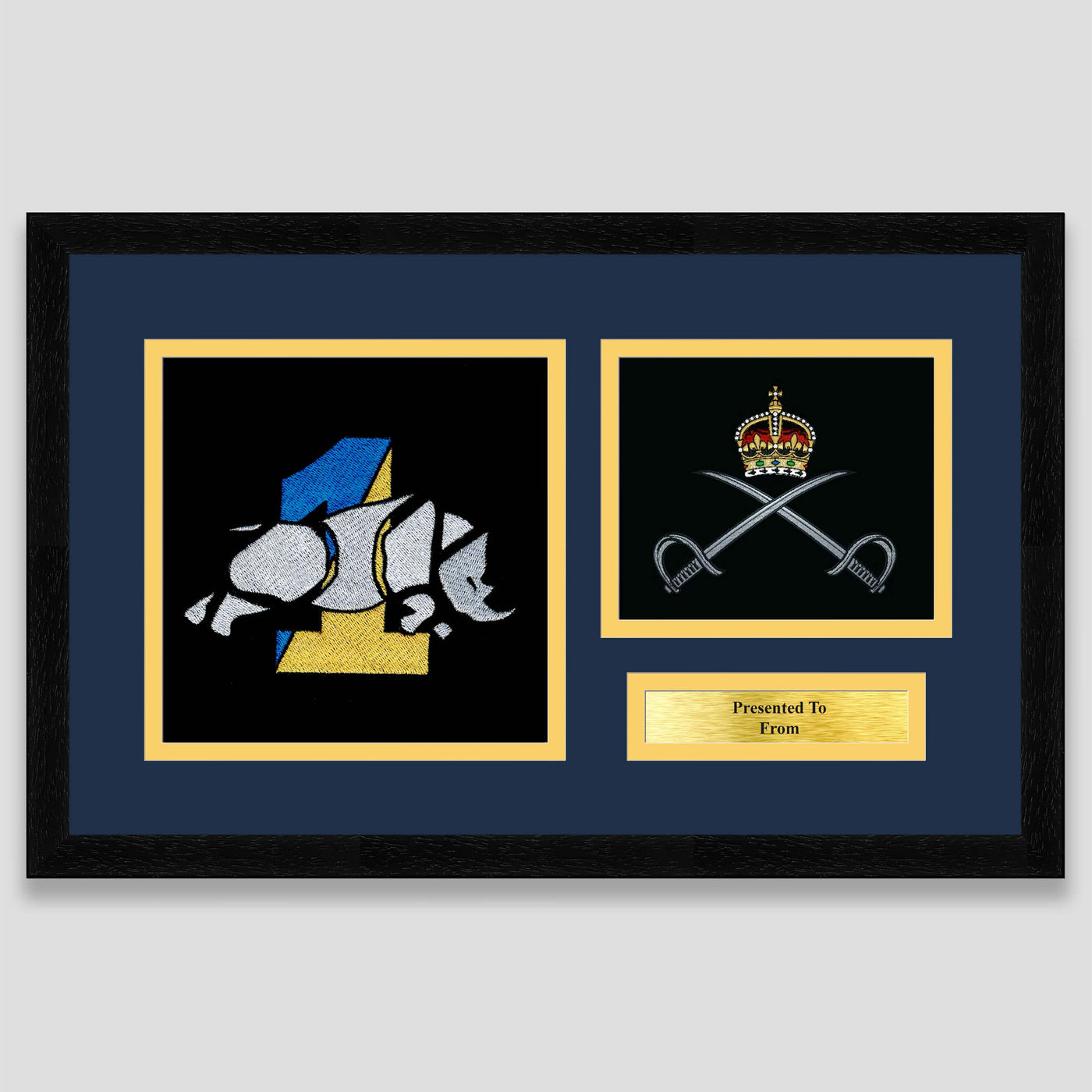 1 Royal Logistics Corps & Royal Army Physical Training Corps Framed Military Embroidery Presentation