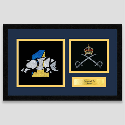 1 Royal Logistics Corps & Royal Army Physical Training Corps Framed Military Embroidery Presentation