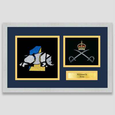 1 Royal Logistics Corps & Royal Army Physical Training Corps Framed Military Embroidery Presentation