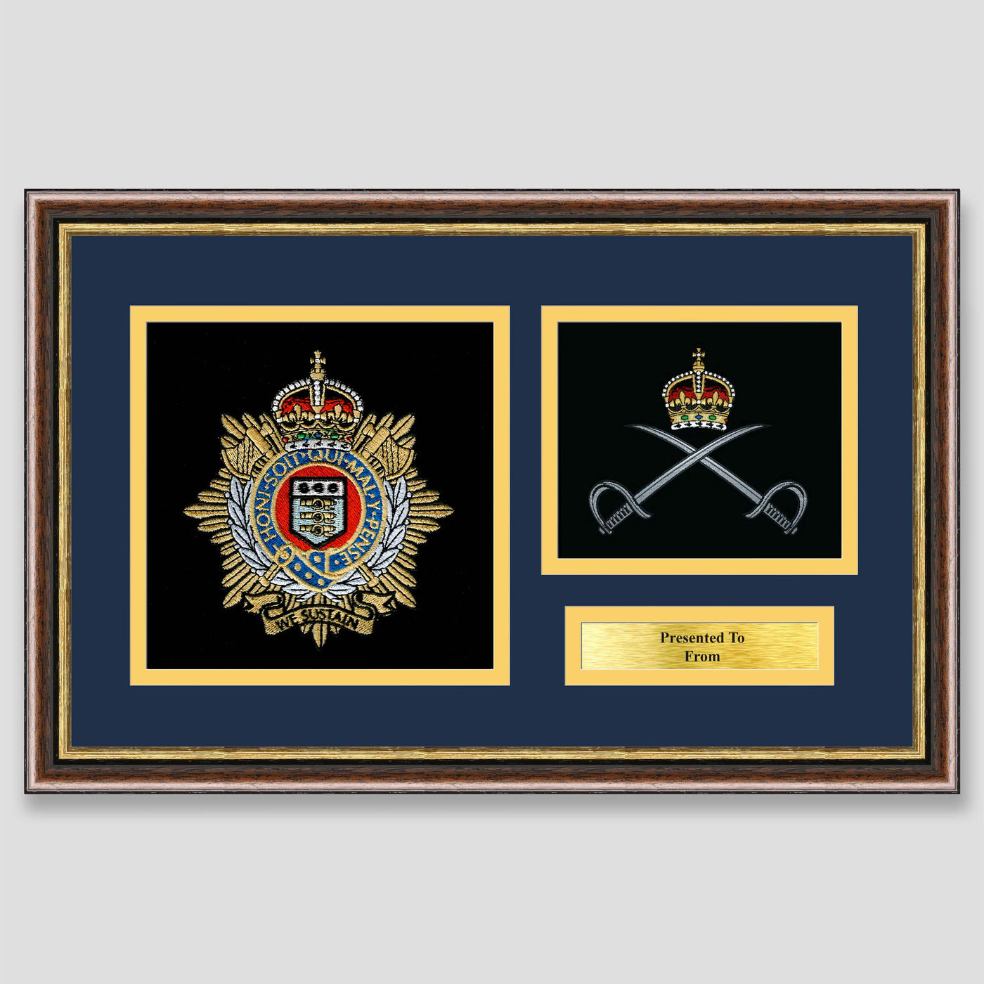 Royal Logistics Corps & Royal Army Physical Training Corps Framed Military Embroidery Presentation