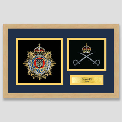 Royal Logistics Corps & Royal Army Physical Training Corps Framed Military Embroidery Presentation