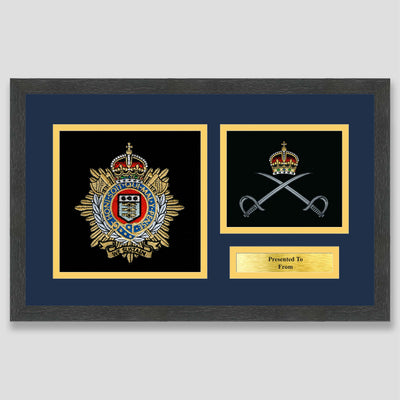 Royal Logistics Corps & Royal Army Physical Training Corps Framed Military Embroidery Presentation