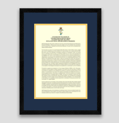 Long Service & Good Conduct Citation Frame - Double mounted