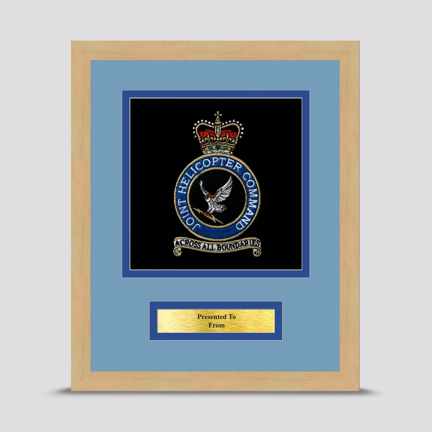 Joint Helicopter Command Framed Military Embroidery Presentation