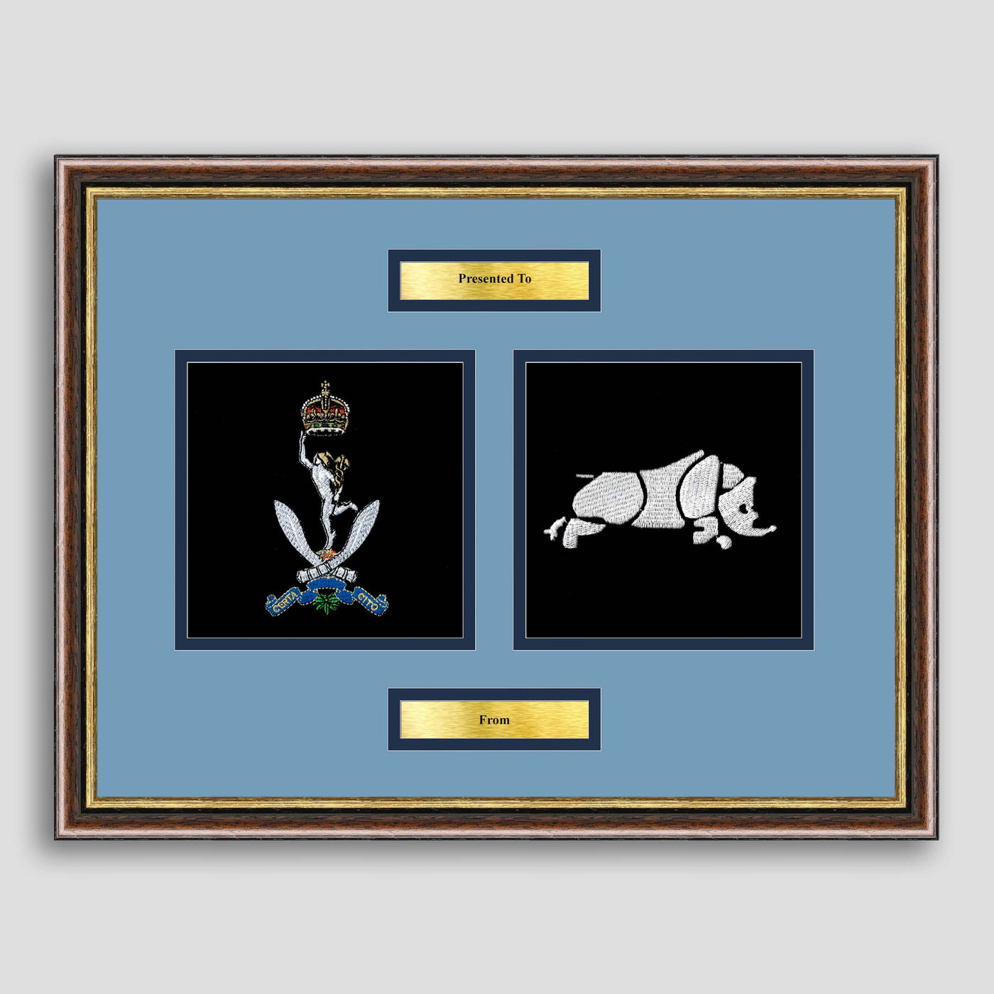 Queen's Gurkha Signals & 1 Signals Framed Military Embroidery Presentation