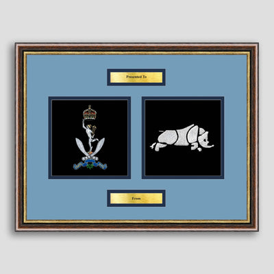 Queen's Gurkha Signals & 1 Signals Framed Military Embroidery Presentation