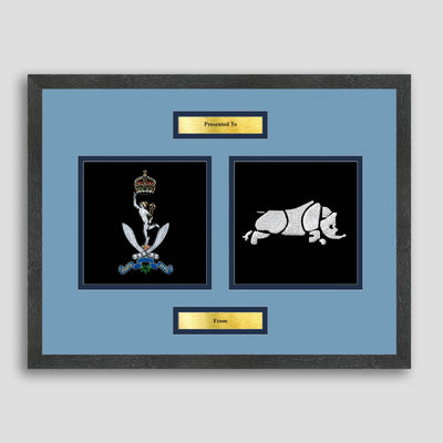 Queen's Gurkha Signals & 1 Signals Framed Military Embroidery Presentation