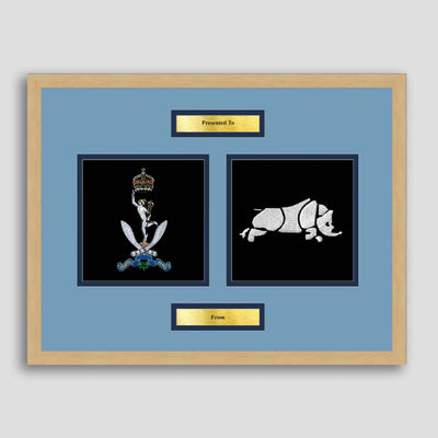Queen's Gurkha Signals & 1 Signals Framed Military Embroidery Presentation