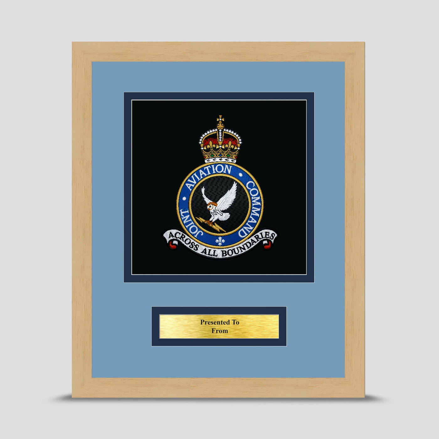 Joint Aviation Command Framed Military Embroidery Presentation