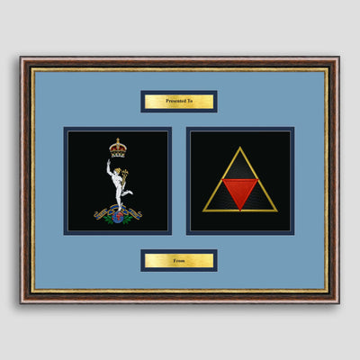 Corps of Signals & 3 (UK) Division Framed Military Embroidery Presentation