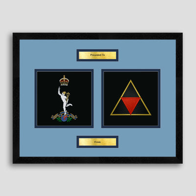 Corps of Signals & 3 (UK) Division Framed Military Embroidery Presentation
