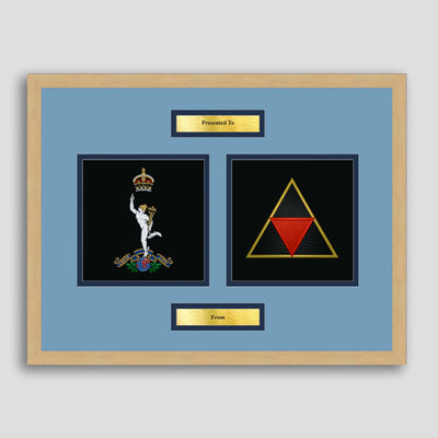 Corps of Signals & 3 (UK) Division Framed Military Embroidery Presentation