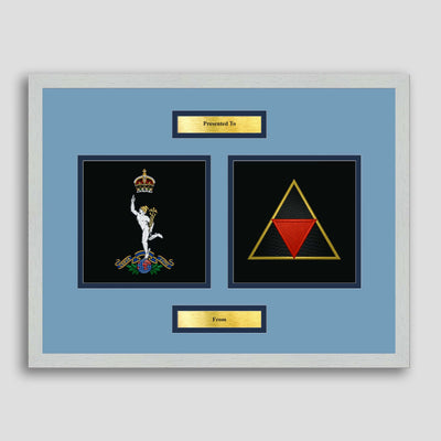 Corps of Signals & 3 (UK) Division Framed Military Embroidery Presentation