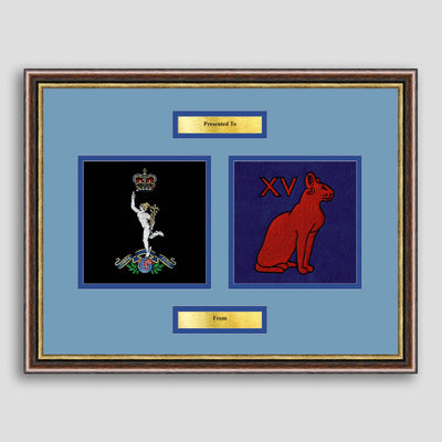 Corps of Signals & 15 Signals Framed Military Embroidery Presentation