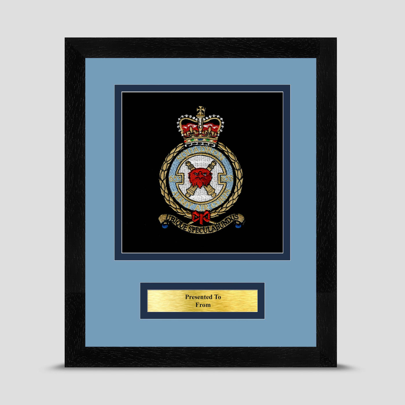 653 Squadron Army Air Corps Framed Military Embroidery Presentation