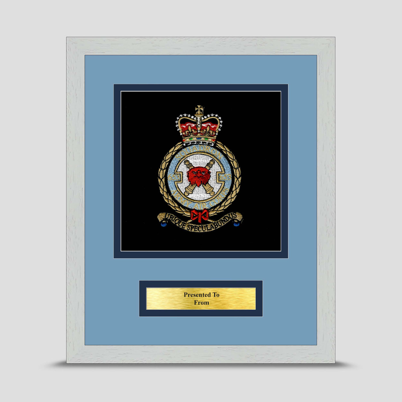 653 Squadron Army Air Corps Framed Military Embroidery Presentation