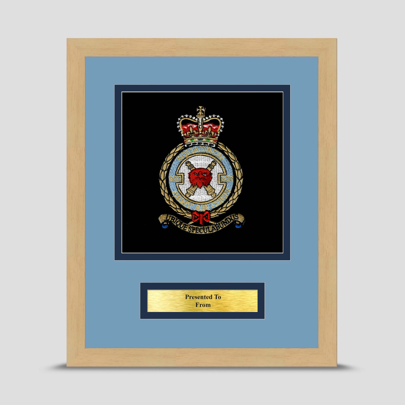 653 Squadron Army Air Corps Framed Military Embroidery Presentation