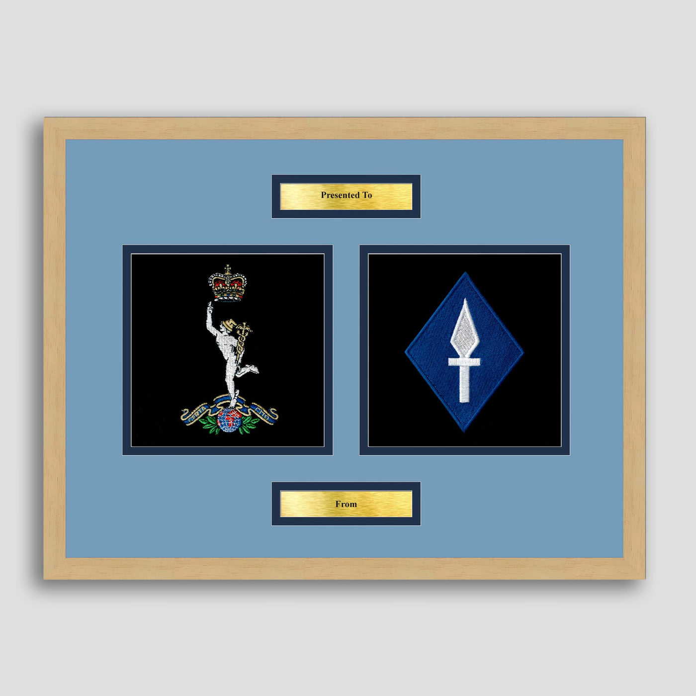 Corps of Signals & 1 Signals Brigade Framed Military Embroidery Presentation