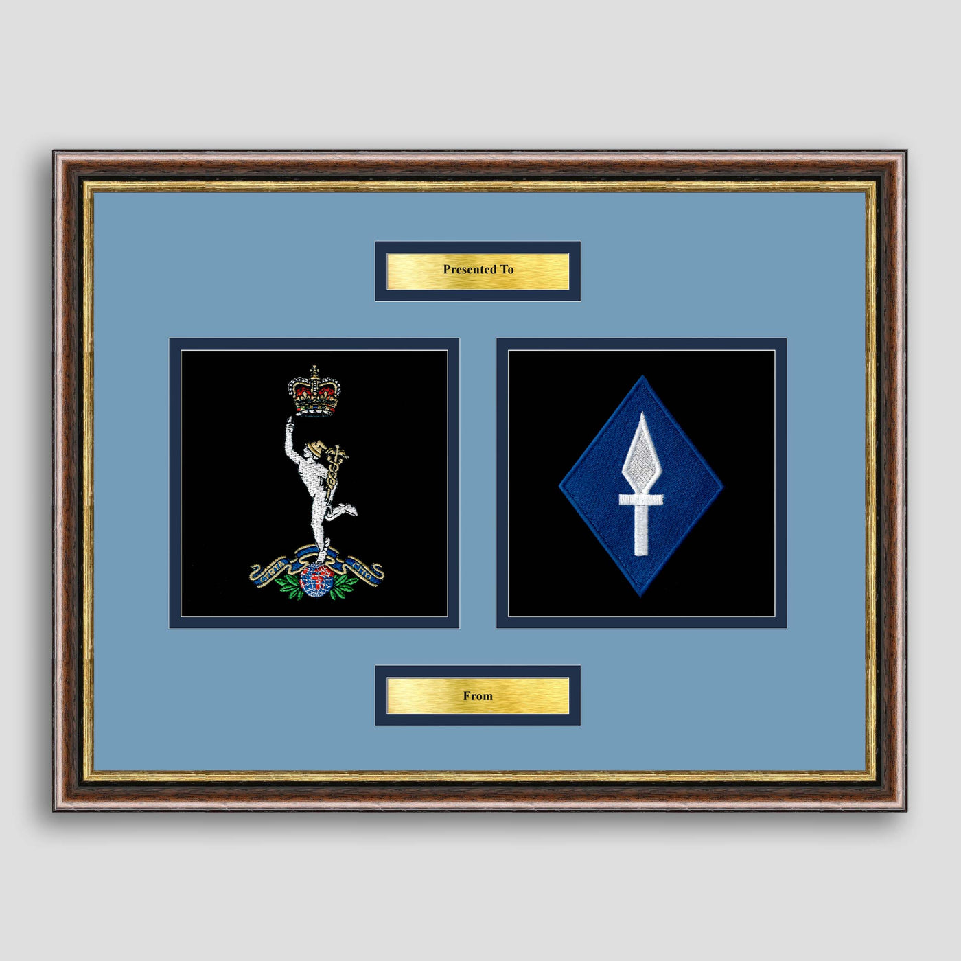 Corps of Signals & 1 Signals Brigade Framed Military Embroidery Presentation