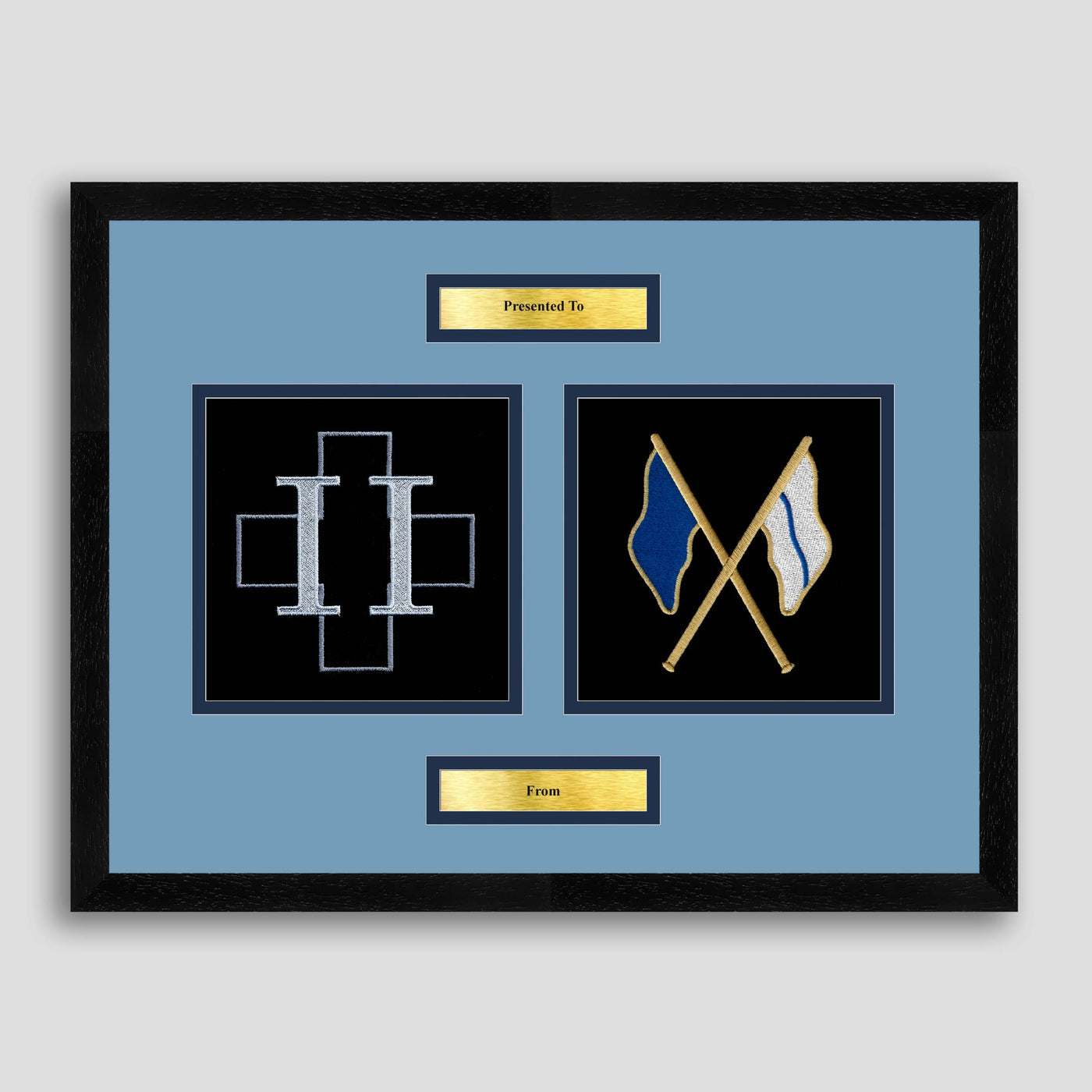 2 Medical Regiment Signalling Qualification Badge Framed Military Embroidery Presentation