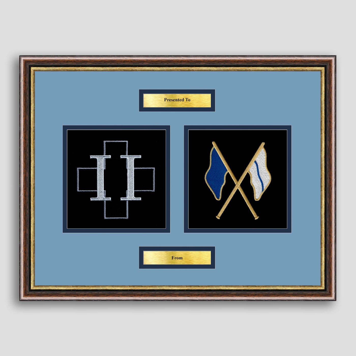 2 Medical Regiment Signalling Qualification Badge Framed Military Embroidery Presentation