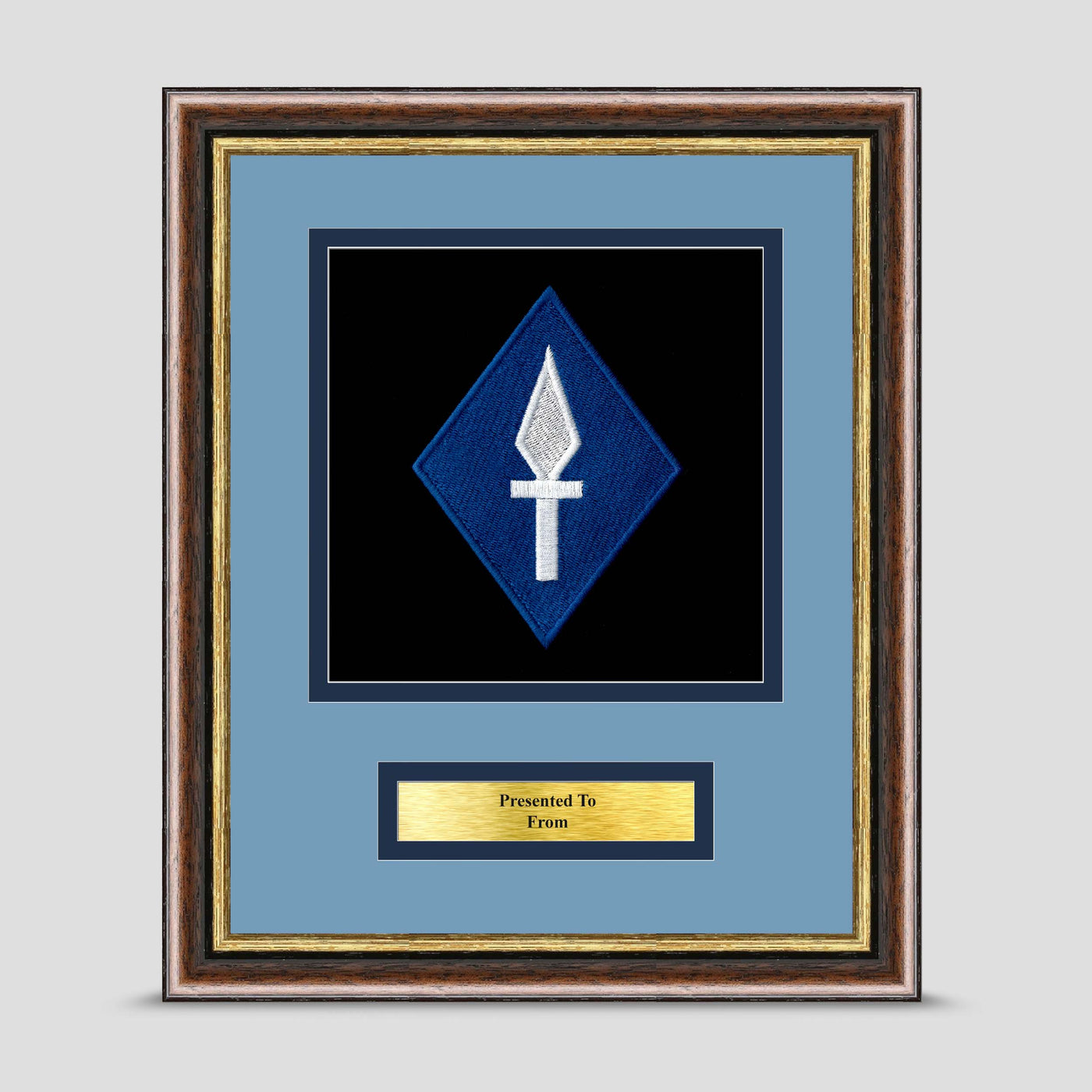 1st Signal Brigade Framed Military Embroidery Presentation