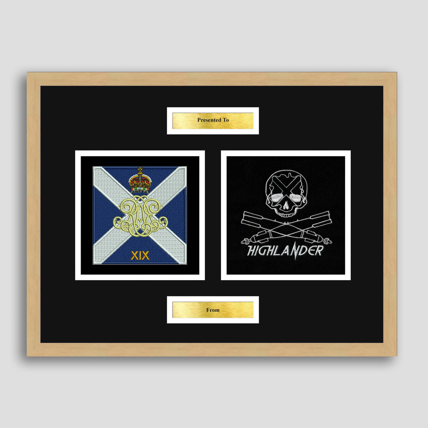 19 RA & Lloyds (Air) Troop Framed Military Embroidery Presentation