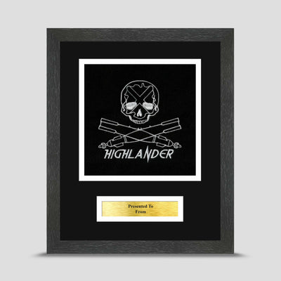 19 RA, Lloyds (Air) Troop, Highlander Framed Military Embroidery Presentation