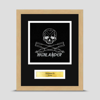 19 RA, Lloyds (Air) Troop, Highlander Framed Military Embroidery Presentation