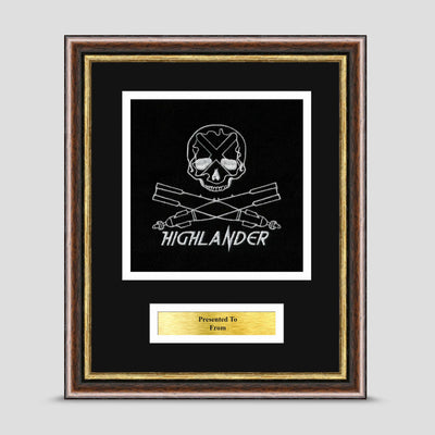 19 RA, Lloyds (Air) Troop, Highlander Framed Military Embroidery Presentation