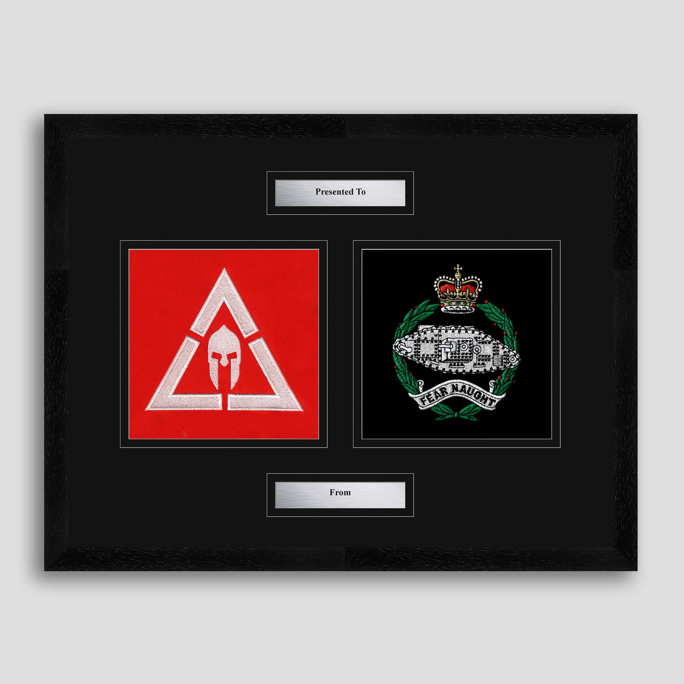 Royal Tank Regiment & Ajax Squadron Framed Military Embroidery Presentation