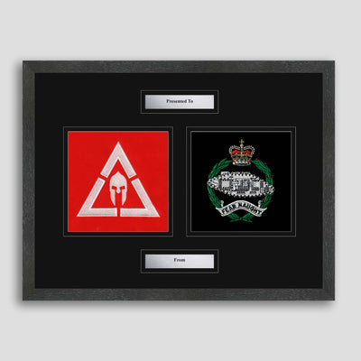 Royal Tank Regiment & Ajax Squadron Framed Military Embroidery Presentation