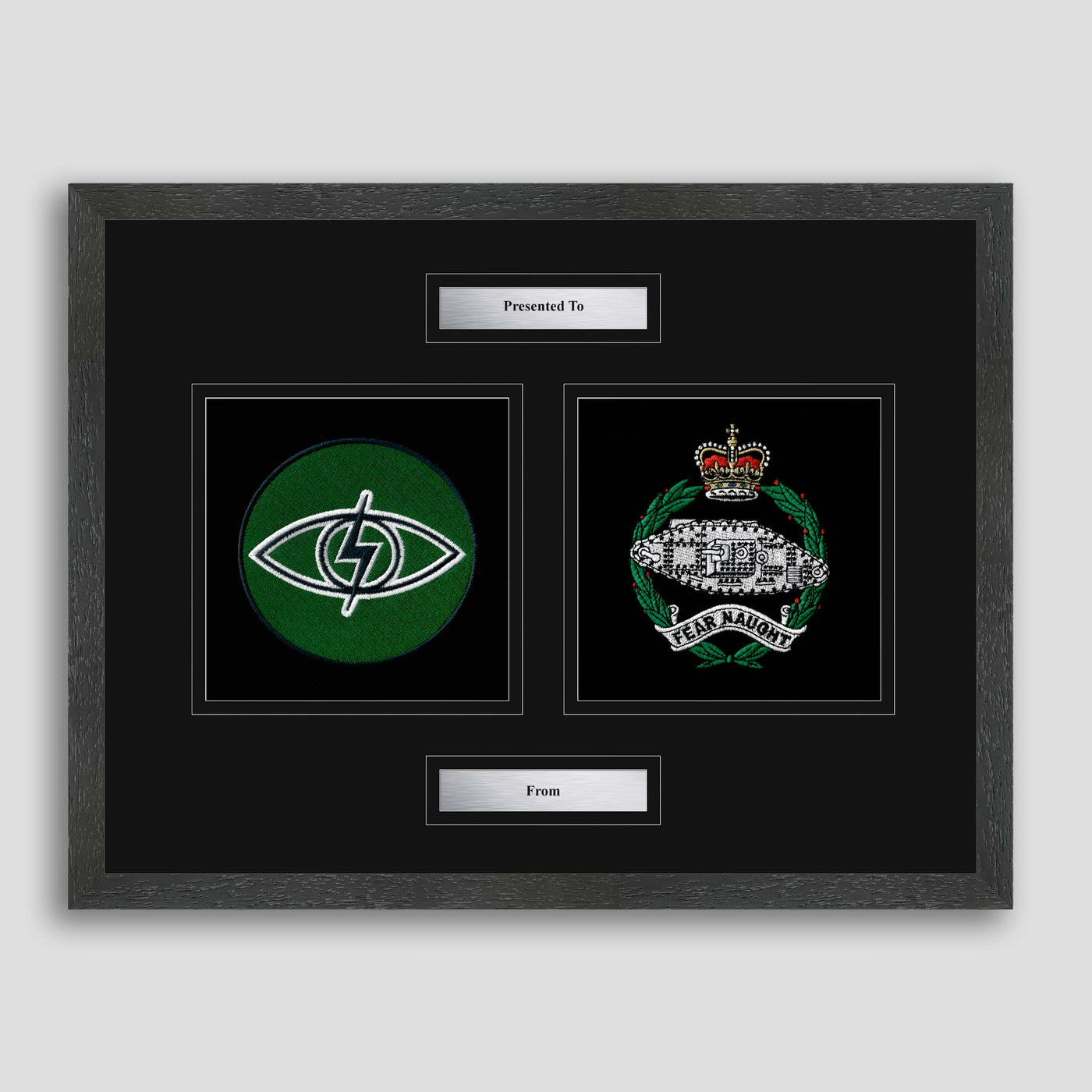Royal Tank Regiment & Cyclops Squadron Framed Military Embroidery Presentation
